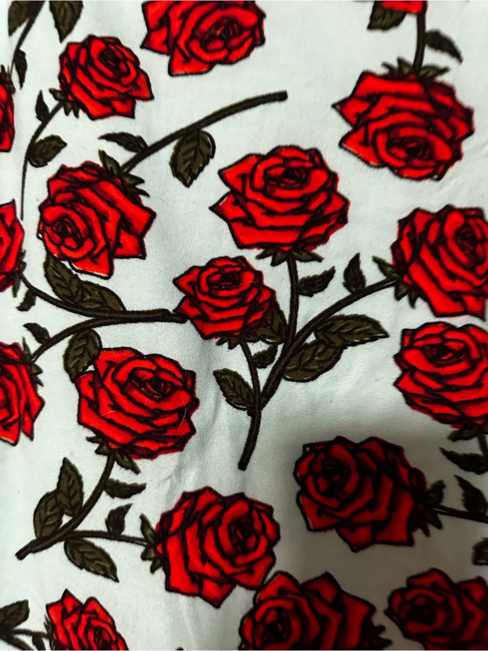 LuLaRoe Mint Leggings with Red Rose Print - Picture 2 of 3